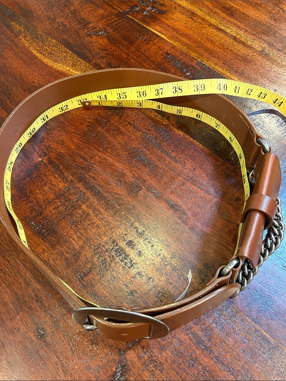 Ralph Lauren Collection FA19 Equestrian Leather Utility Pouch Metal Chain Belt M - Picture 11 of 15